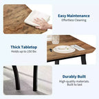 5 Piece Dining Table Set for 4, Space-Saving Kitchen Table with Upholstered Chairs, Modern Angled Corner Design