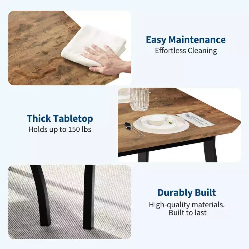 5 Piece Dining Table Set for 4, Space-Saving Kitchen Table with Upholstered Chairs, Modern Angled Corner Design