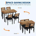 5 Piece Dining Table Set for 4, Space-Saving Kitchen Table with Upholstered Chairs, Modern Angled Corner Design
