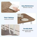 5 Piece Dining Table Set for 4, Space-Saving Kitchen Table with Upholstered Chairs, Modern Angled Corner Design