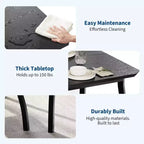 5 Piece Dining Table Set for 4, Space-Saving Kitchen Table with Upholstered Chairs, Modern Angled Corner Design