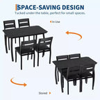 5 Piece Dining Table Set for 4, Space-Saving Kitchen Table with Upholstered Chairs, Modern Angled Corner Design
