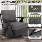 EAGLE PEAK Urban Slate 7 Piece Modern Outdoor Patio Furniture Set, Couch, Patio Chairs, Coffee Table, and Side Table