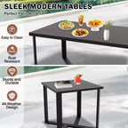 EAGLE PEAK Urban Slate 7 Piece Modern Outdoor Patio Furniture Set, Couch, Patio Chairs, Coffee Table, and Side Table