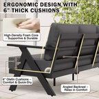 EAGLE PEAK Urban Slate 5 Piece Modern Outdoor Patio Furniture Set, Couch, Swivel Chairs, Coffee Table, and Side Table