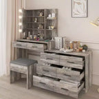 Grande coiffeuse grise avec lumières