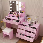 Grande coiffeuse grise avec lumières