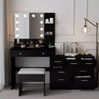 Grande coiffeuse grise avec lumières