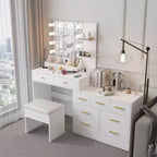 Grande coiffeuse grise avec lumières