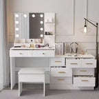 Grande coiffeuse grise avec lumières