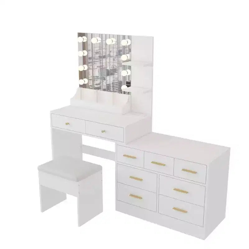 Grande coiffeuse grise avec lumières