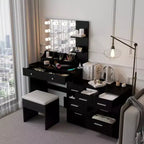 Grande coiffeuse grise avec lumières