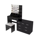 Grande coiffeuse grise avec lumières