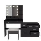 Grande coiffeuse grise avec lumières