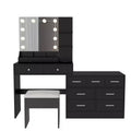 Grande coiffeuse grise avec lumières
