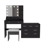 Grande coiffeuse grise avec lumières