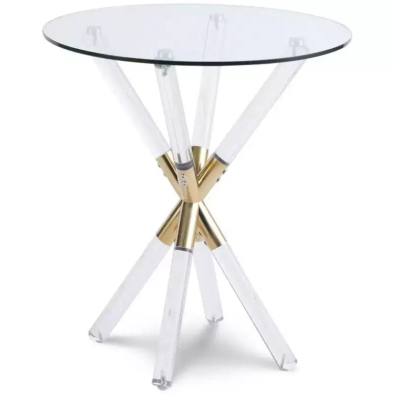 Meridian Furniture,Mercury Acrylic/Gold End Table