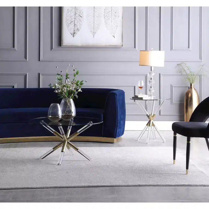 Meridian Furniture,Mercury Acrylic/Gold End Table