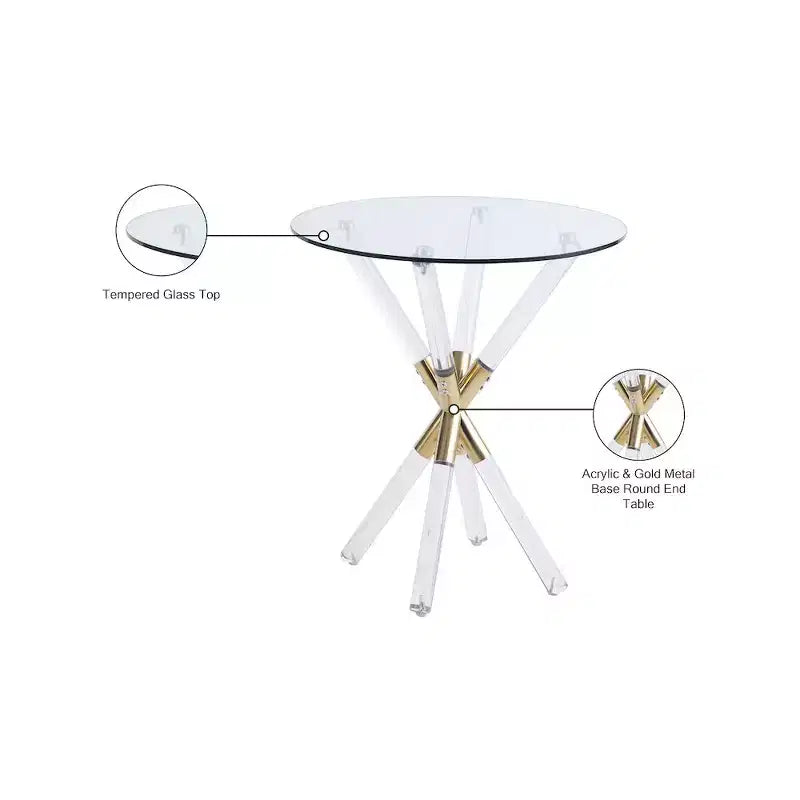 Meridian Furniture,Mercury Acrylic/Gold End Table