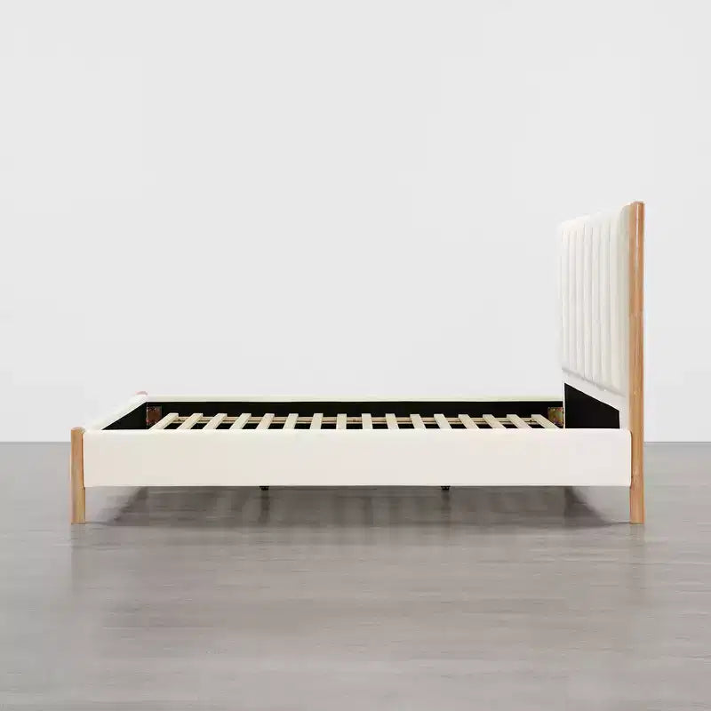 Cadre de lit plateforme en bois entièrement rembourré Spruce & Spring