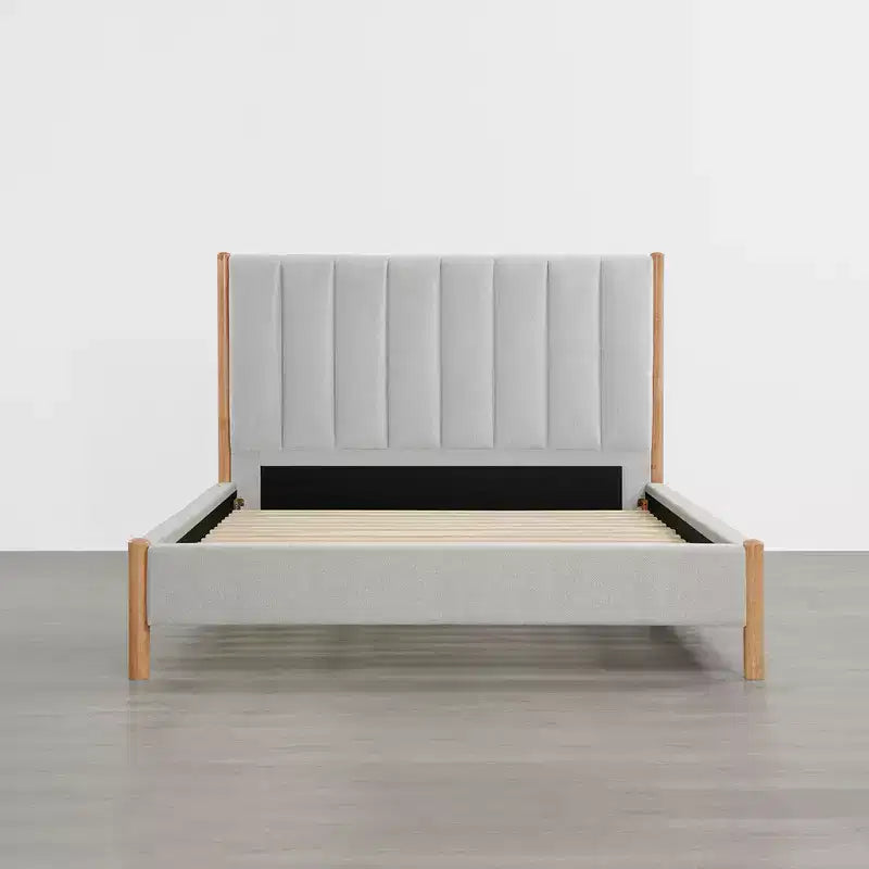 Cadre de lit plateforme en bois entièrement rembourré Spruce & Spring