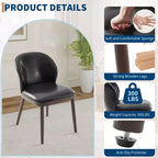 Lot de 4 chaises de salle à manger, chaises de cuisine modernes rembourrées avec support dorsal ergonomique, capacité de 120 kg pour cuisine, salle à manger, restaurant, noir