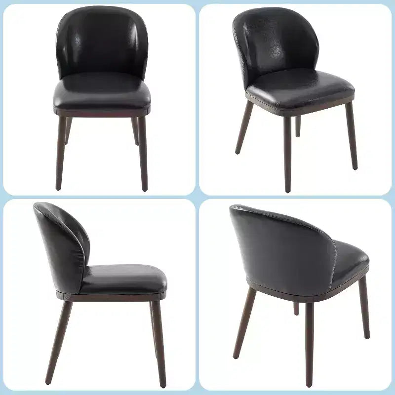 Lot de 4 chaises de salle à manger, chaises de cuisine modernes rembourrées avec support dorsal ergonomique, capacité de 120 kg pour cuisine, salle à manger, restaurant, noir