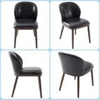Lot de 4 chaises de salle à manger, chaises de cuisine modernes rembourrées avec support dorsal ergonomique, capacité de 120 kg pour cuisine, salle à manger, restaurant, noir