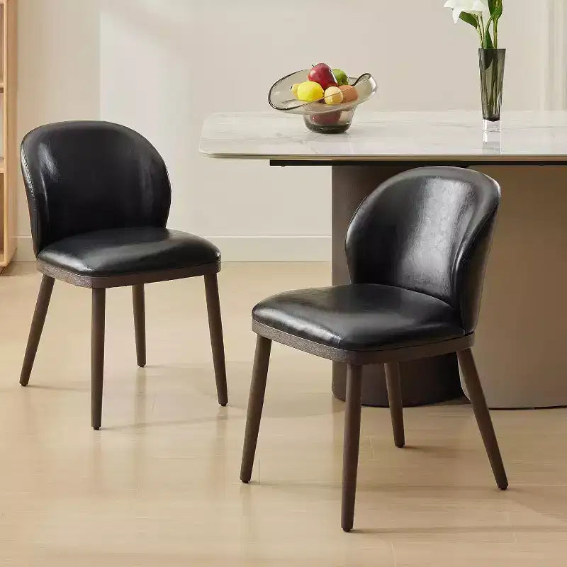 Lot de 4 chaises de salle à manger, chaises de cuisine modernes rembourrées avec support dorsal ergonomique, capacité de 120 kg pour cuisine, salle à manger, restaurant, noir