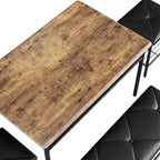 Dining Table Set for 4,with Upholstered Bench & Square Stools & Storage Shelves,Metal & Wood Dining Room Kitchen Table Set for Small Space,Apartment