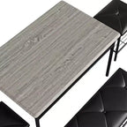 Dining Table Set for 4,with Upholstered Bench & Square Stools & Storage Shelves,Metal & Wood Dining Room Kitchen Table Set for Small Space,Apartment