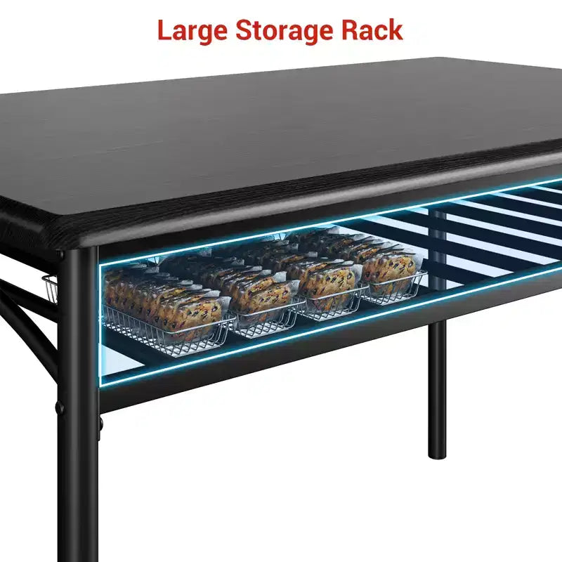 Dining Table Set for 4,with Upholstered Bench & Square Stools & Storage Shelves,Metal & Wood Dining Room Kitchen Table Set for Small Space,Apartment
