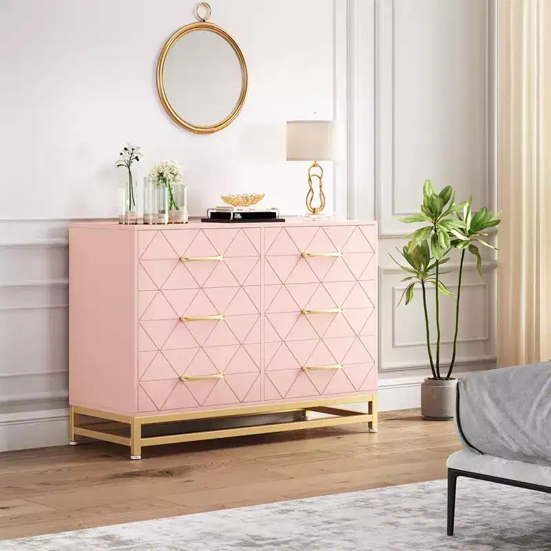 Wood Dressers Chest of Drawer Dressers Organizer TV Stand Dresser and Storage Cabinet, Dresser with drawers for Bedroom