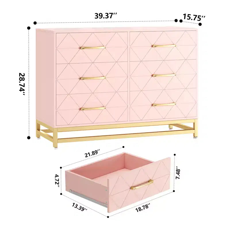 Wood Dressers Chest of Drawer Dressers Organizer TV Stand Dresser and Storage Cabinet, Dresser with drawers for Bedroom