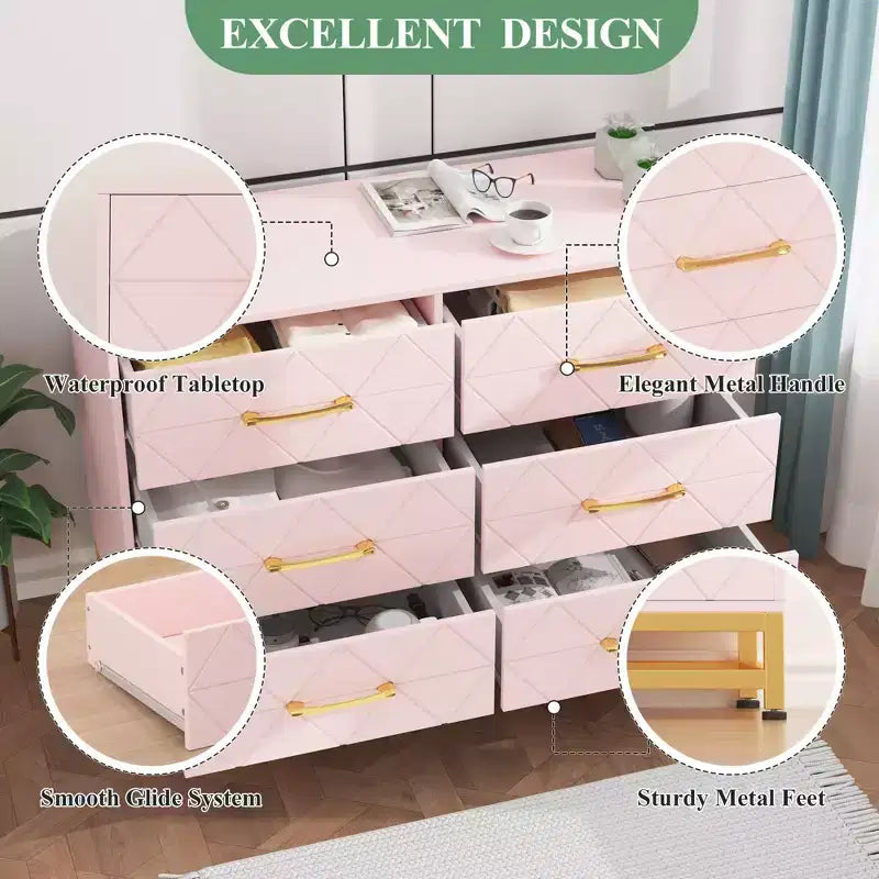 Wood Dressers Chest of Drawer Dressers Organizer TV Stand Dresser and Storage Cabinet, Dresser with drawers for Bedroom
