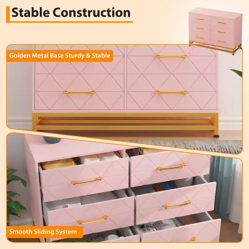 Wood Dressers Chest of Drawer Dressers Organizer TV Stand Dresser and Storage Cabinet, Dresser with drawers for Bedroom