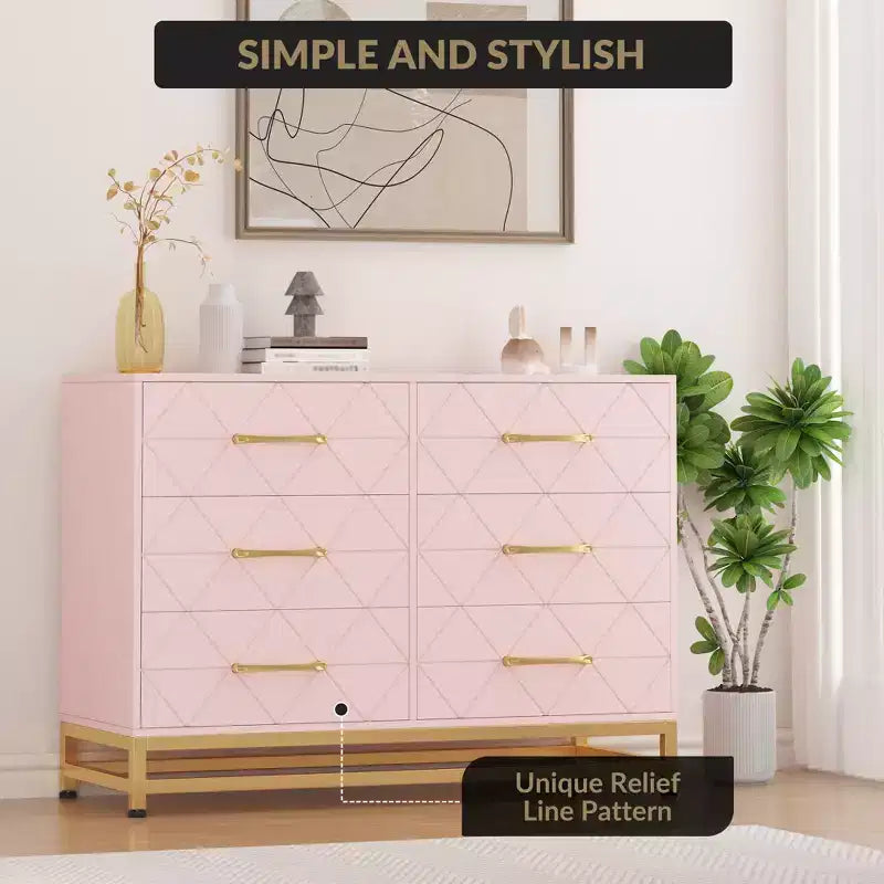 Wood Dressers Chest of Drawer Dressers Organizer TV Stand Dresser and Storage Cabinet, Dresser with drawers for Bedroom