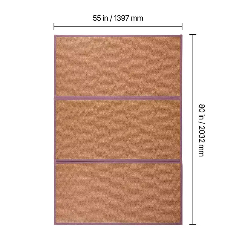 VEVOR Tapis Tatami Japonais, Tapis Tatami en Rotin Naturel Tressé à la Main Pliable de 203 x 140 cm, Tapis de Sol Tatami Japonais Antidérapant et Facile à Nettoyer, Marron