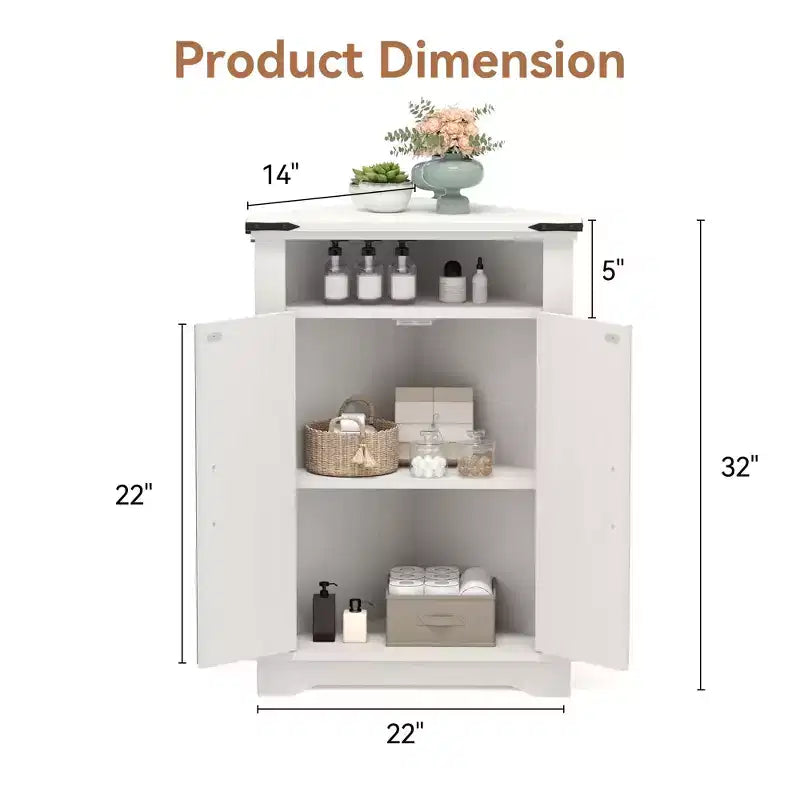 Meuble d'angle de salle de bain, petit meuble d'angle avec portes coulissantes et étagère réglable, table de salle de bain de style ferme pour petites cuisines et salons