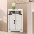 Meuble d'angle de salle de bain, petit meuble d'angle avec portes coulissantes et étagère réglable, table de salle de bain de style ferme pour petites cuisines et salons