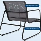 Ensemble de mobilier de jardin Acekool 4 pièces avec sièges en tissu, table basse en verre, causeuse et 2 chaises pour jardin, balcon, porche - Gris