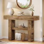 Lantine 41.34Table Console de Ferme, Table Étroite à 2 Niveaux Derrière Le Canapé, avec Étagères de Rangement pour Salon