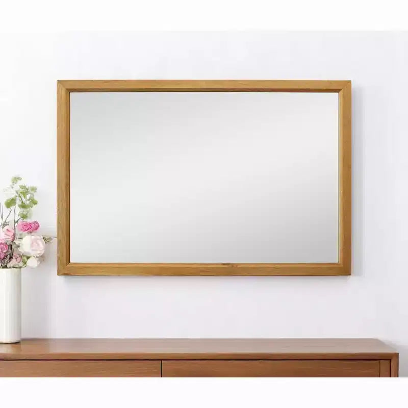 Miroir d'appoint mural encadré en bois massif naturel HomeRoots 40