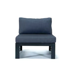 LeisureMod Chelsea Ensemble de 5 pièces de patio d'extérieur avec table basse – Structure en aluminium noir, coussins, résistant aux intempéries