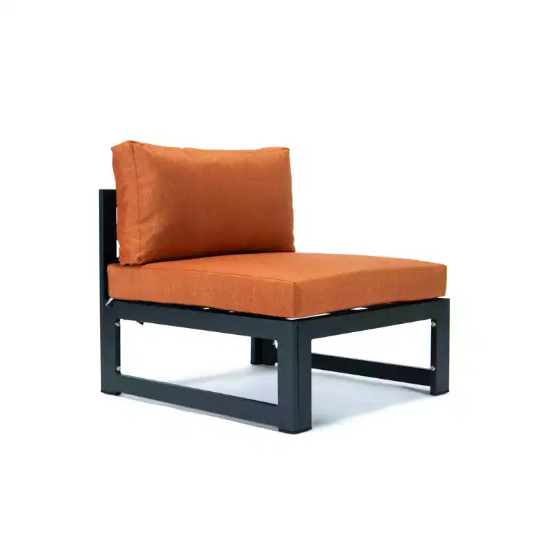 LeisureMod Chelsea Ensemble de 5 pièces de patio d'extérieur avec table basse – Structure en aluminium noir, coussins, résistant aux intempéries