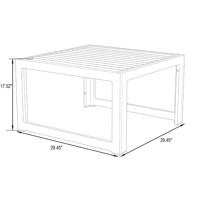 LeisureMod Chelsea Ensemble de 5 pièces de patio d'extérieur avec table basse – Structure en aluminium noir, coussins, résistant aux intempéries