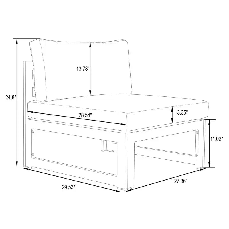 LeisureMod Chelsea Ensemble de 5 pièces de patio d'extérieur avec table basse – Structure en aluminium noir, coussins, résistant aux intempéries