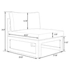 LeisureMod Chelsea Ensemble de 5 pièces de patio d'extérieur avec table basse – Structure en aluminium noir, coussins, résistant aux intempéries