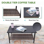 EAGLE PEAK Ensemble de conversation d'extérieur Mojave Dusk 4 pièces, mobilier de jardin en osier