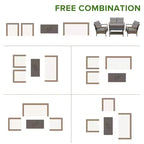 EAGLE PEAK Ensemble de conversation d'extérieur Mojave Dusk 4 pièces, mobilier de jardin en osier